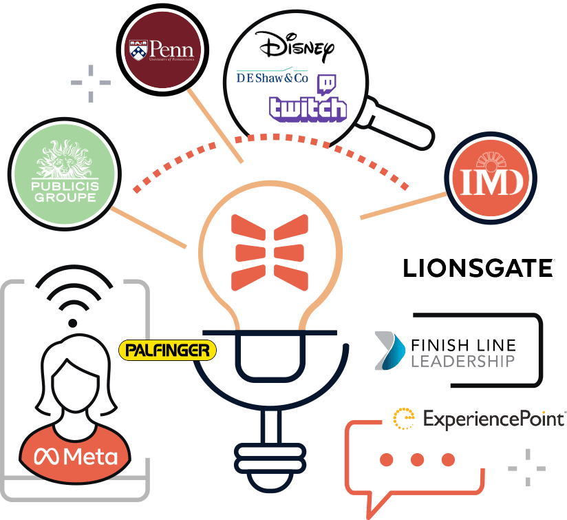 a graphic of a light bulb surrounded by icons