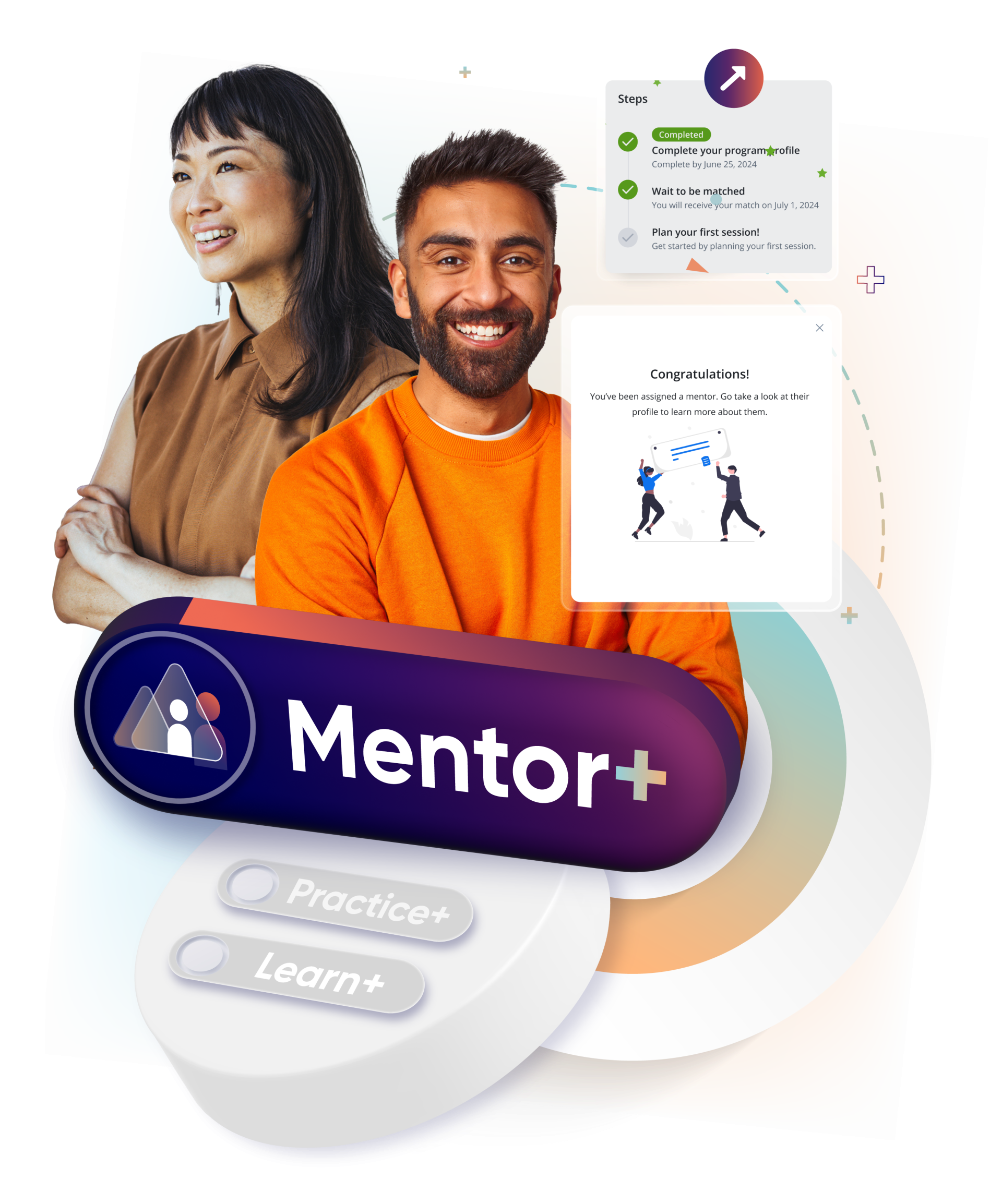 Mentor+ Graphic with Screenshots