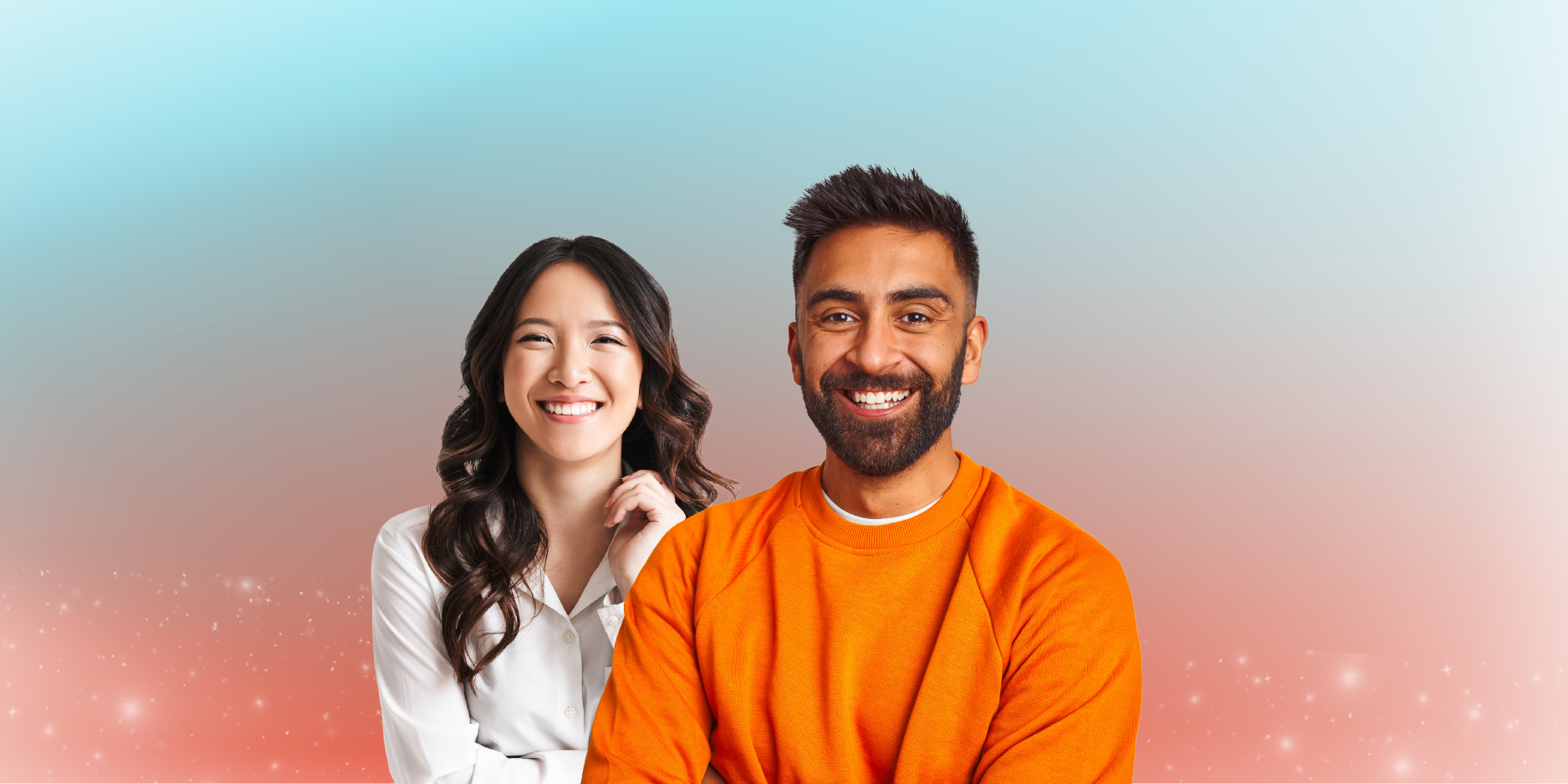 Novie web page graphic of two people